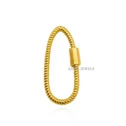 14K Yellow Gold Plated Twisted Oval Carabiner Lock Jewelry
