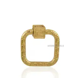 14K Yellow Gold Meander Carabiner Lock Jewelry