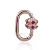 14K Rose Gold Ruby Oval Carabiner Lock Jewelry