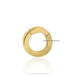 14k Yellow Gold Plain Round Enhancer Lock Jewelry