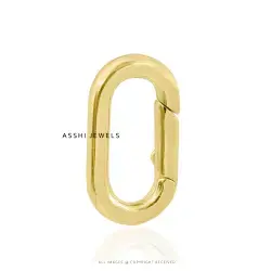 14k Yellow Gold Plain Oval  Spring Enhance Jewelry