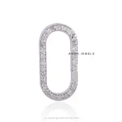 14K White Gold  Diamond Enhancer Double Side  Lock Jewelry