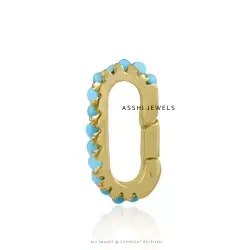 14k Yellow  Gold  Enhancer Turquoise Lock Jewelry