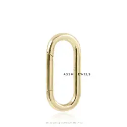 14k Yellow Gold Plain Oval Enhancer  Lock Jewelry