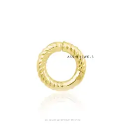 14K Yellow Gold  Round Twisted Lock Jewelry