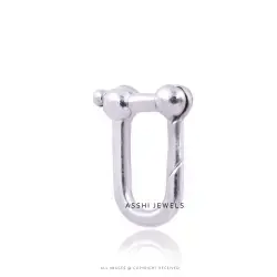 925 Silver Plain U Bracelet Connector Spring Enhancer Lock Jewelry