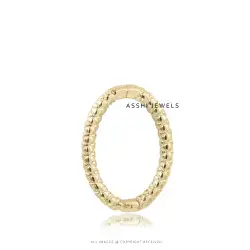 14K Yellow Gold Cobra Texture Oval Plain Enhancer Lock Jewelry