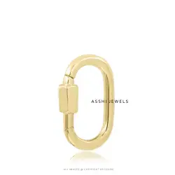 14K Yellow Gold Plated Screw Plain Enhancer Lock Jewelry