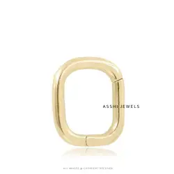 14K Yellow Gold Plain Square Enhancer Lock Jewelry