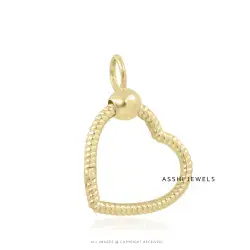 14K Yellow Gold Twisted Heart Enhancer Lock Jewelry