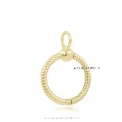 14K Yellow Gold Twisted Round Hook Enhancer Lock Jewelry