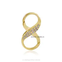14K Yellow Gold Diamond Infinity Enhancer Lock Jewelry
