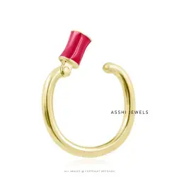 14K Yellow Gold Enamel Trundle Enhancer Lock Jewelry