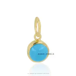14K Rose Gold Turquoise Charm Jewelry