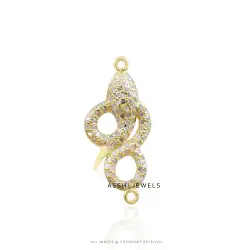 14K Yellow Gold Plated diamond Snake Connector Charm