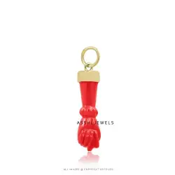 14K Yellow Gold Plated Figa Coral Charm Jewelry