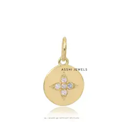 14K Yellow Gold Diamond Star Charm