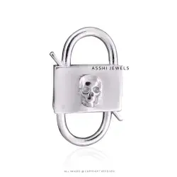 925 Silver Skull Padlock Jewelry
