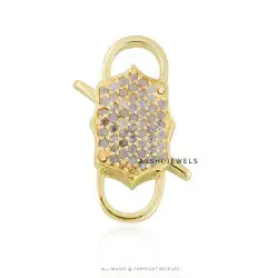 14K Yellow Gold Diamond Padlock Jewelry