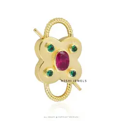 14k Yellow Gold Plated Green Onyx Gemstone Padlock Jewelry