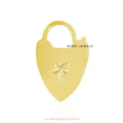 14K Yellow Gold Plated Star Padlock