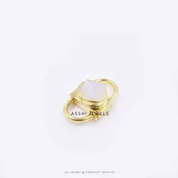 14K Yellow Gold Plated Moonstone Padlock Jewelry