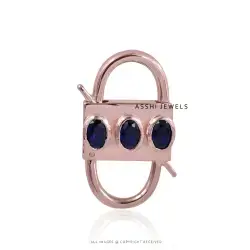 14K Rose Gold Plated Blue Kyanite Padlock Jewelry
