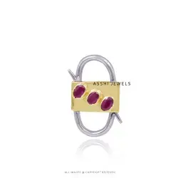 14K Yellow Gold Pink Topaz Padlock Jewelry