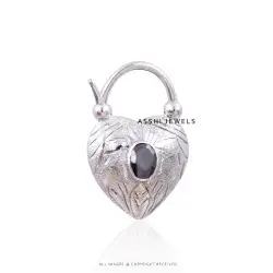 925 Silver Black Onyx Carving Padlock Jewelry