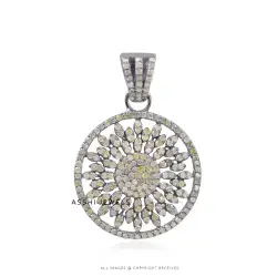 925 Silver Diamond Flower Pendant Jewelry