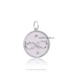 14k  White  Gold  Infinity Diamond Pendant Snake Jewelry