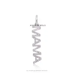 925 Silver Diamond MAMA Letter Pendant Jewelry