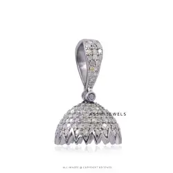 925 Silver Diamond Jhumka Pendant Jewelry