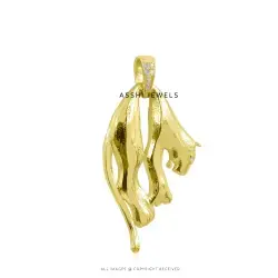 14K Yellow Gold Plated Leopard Pendant Jewelry