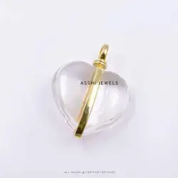 14K Yellow Gold Plated Crystal Heart pendant Jewelry
