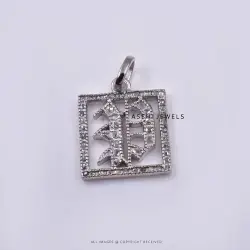 925 Silver Diamond English Letter Pendant Jewelry