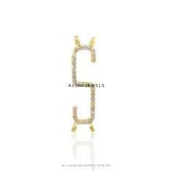 14k Yellow Gold Plated Diamond S Letter Pendant Jewelry