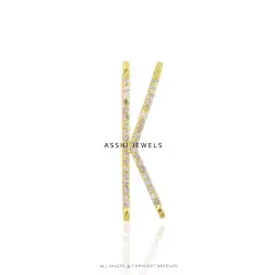 14k Yellow Gold Plated Diamond K Letter Pendant Jewelry