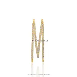 14K Yellow Gold Plated Diamond M Letter Pendant Jewelry