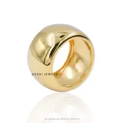 14K Yellow Gold Plated Plain Cigar Ring Jewelry