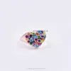 14K Rose Gold Plated Multi Cubic Zirconia Heart Ring Jewelry