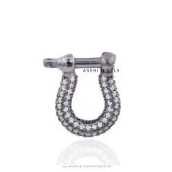 925 Silver Cubic Zirconia Shackle Carabiner Jewelry