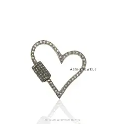 925 Silver diamond Heart Carabiner Jewelry
