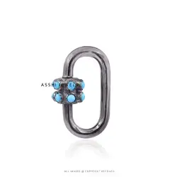 925 Silver Cubic Zirconia Carabiner Lock Jewelry