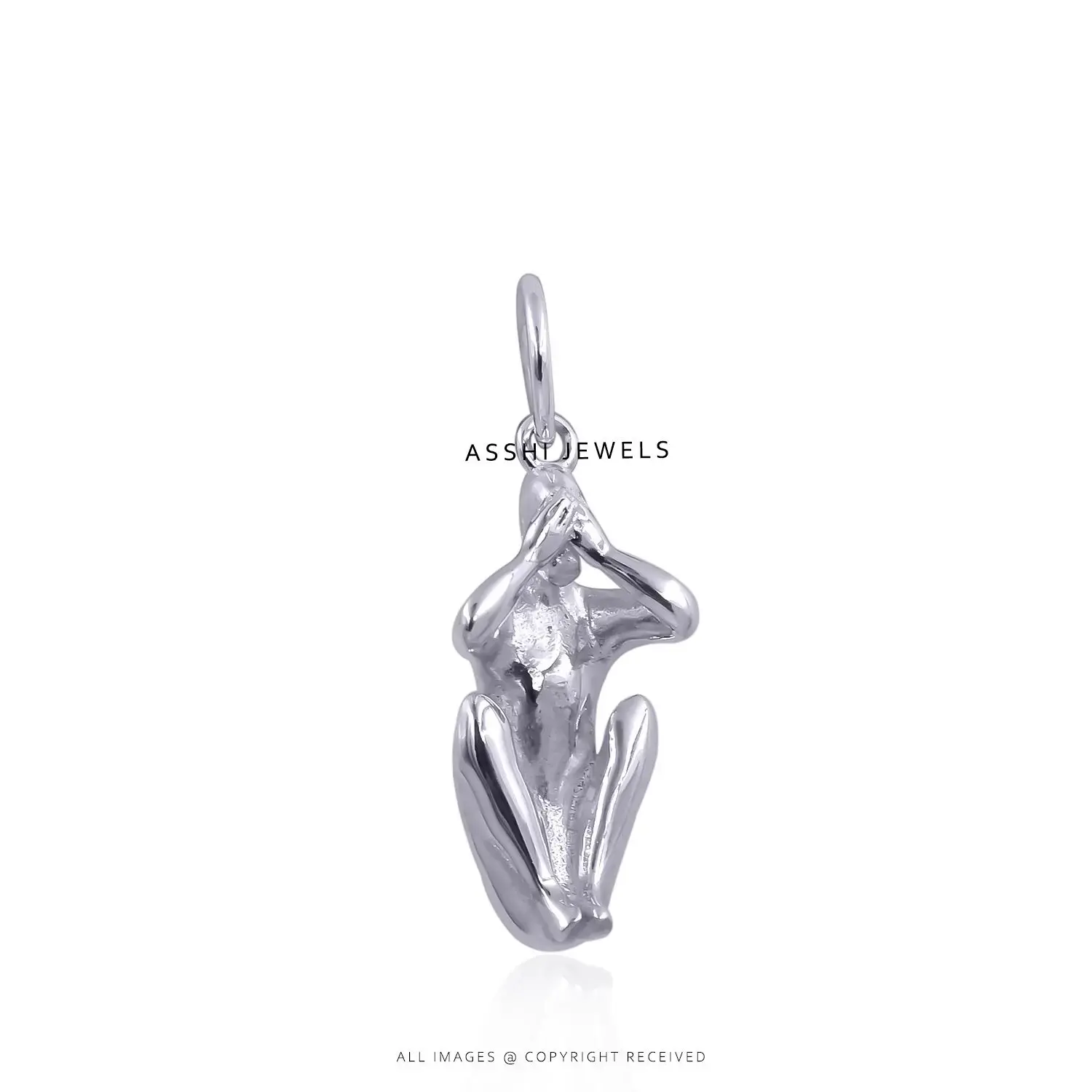 Closed Eye Monkey Pendant Sterling Silver Jewelry