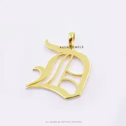 Silver Plain Gothic English Letter Pendant