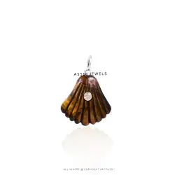 Tiger’s Eye Shell Pendant in Sterling Silver Jewelry