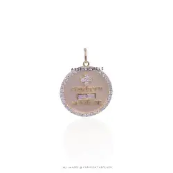 White CZ Augis Style Pendant – Rose Gold Plated