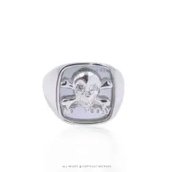 Skull ring with Cubic Zirconia jewelry, 925 Silver