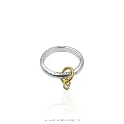 Elegant Silver Cubic Zirconia Band Ring - Minimal Jewelry